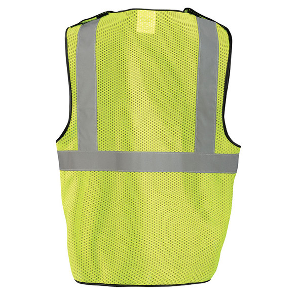 Occunomix Class 2 Hi Vis Economy Break Away Mesh Vest ECO-GCB Yellow Back